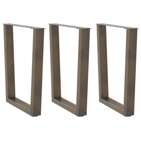 Pieds de table à manger en forme de V 3 pièces Acier naturel 70 x (72-73,3) cm 568364568364