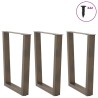 Pieds de table à manger en forme de V 3 pièces Acier naturel 70 x (72-73,3) cm 568364568364