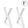 Pieds de table à manger 2 pièces Blanc 80 x (72-73,3) cm Acier 568365568365