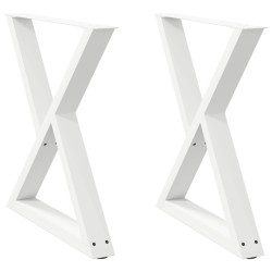 Pieds de table à manger 2 pièces Blanc 80 x (72-73,3) cm Acier 568365568365
