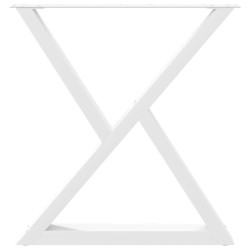 Pieds de table à manger 2 pièces Blanc 80 x (72-73,3) cm Acier 568365568365