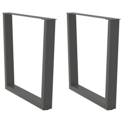 Pieds de table à manger en forme de V, 2 pièces, anthracite, 90 x (72-73,3) cm, acier 568366568366