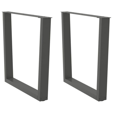 Pieds de table à manger en forme de V, 2 pièces, anthracite, 90 x (72-73,3) cm, acier 568366568366