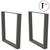 Pieds de table à manger en forme de V, 2 pièces, anthracite, 90 x (72-73,3) cm, acier 568366568366