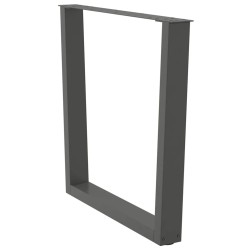 Pieds de table à manger en forme de V, 2 pièces, anthracite, 90 x (72-73,3) cm, acier 568366568366