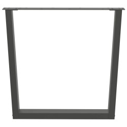 Pieds de table à manger en forme de V, 2 pièces, anthracite, 90 x (72-73,3) cm, acier 568366568366