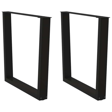 Pieds de table à manger en forme de V 2 pièces Noir 90 x (72-73,3) cm Acier 568367568367