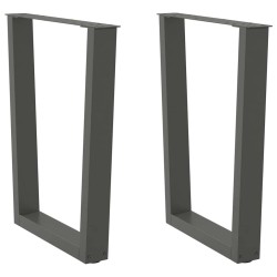 Pieds de table à manger en forme de V, 2 pièces, anthracite, 70 x (72-73,3) cm, acier 568368568368