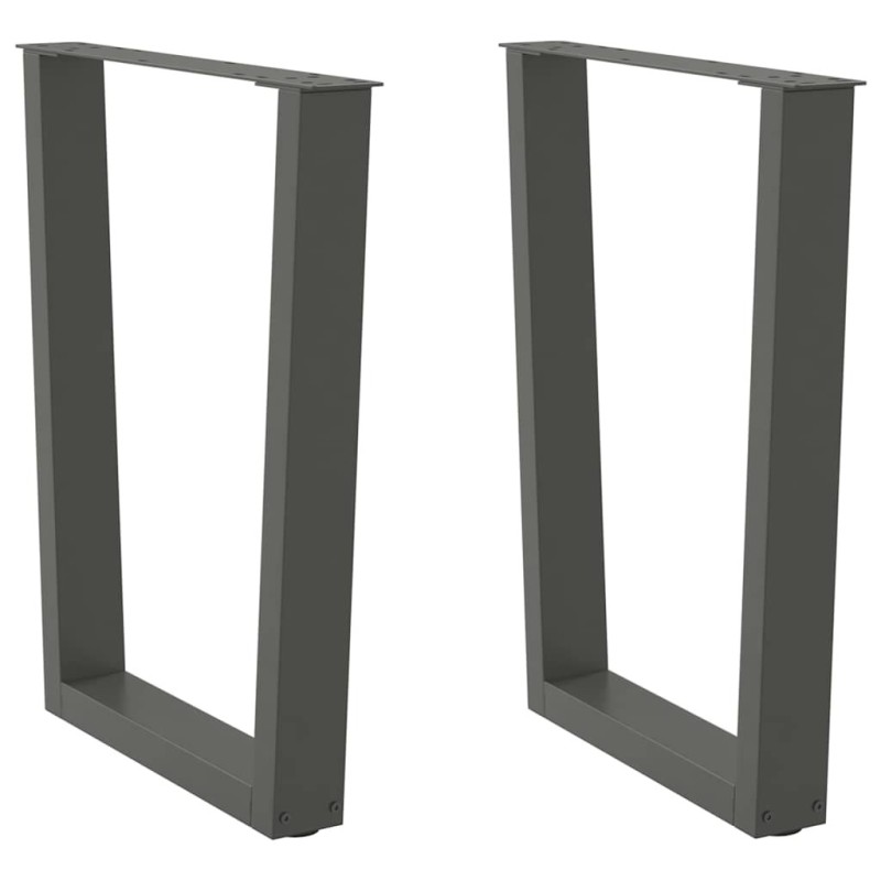 Pieds de table à manger en forme de V, 2 pièces, anthracite, 70 x (72-73,3) cm, acier 568368568368