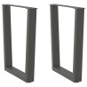 Pieds de table à manger en forme de V, 2 pièces, anthracite, 70 x (72-73,3) cm, acier 568368568368