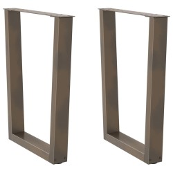 Pieds de table à manger en forme de V, 2 pièces, acier naturel, 70 x (72-73,3) cm 568369568369