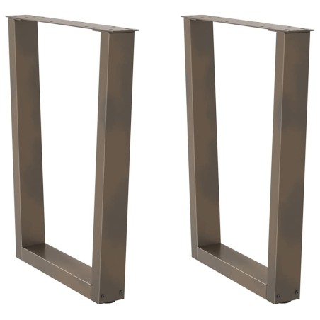 Pieds de table à manger en forme de V, 2 pièces, acier naturel, 70 x (72-73,3) cm 568369568369