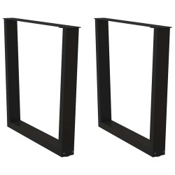 Pieds de table à manger en V 2 pièces Noir 80 x (72-73,3) cm Acier 568370568370