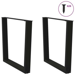 Pieds de table à manger en V 2 pièces Noir 80 x (72-73,3) cm Acier 568370568370