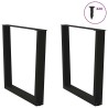 Pieds de table à manger en V 2 pièces Noir 80 x (72-73,3) cm Acier 568370568370