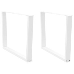 Pieds de table à manger en forme de V, 2 pièces, blanc, 100 x (72-73,3) cm, acier 568372568372