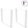 Pieds de table à manger en forme de V, 2 pièces, blanc, 100 x (72-73,3) cm, acier 568372568372