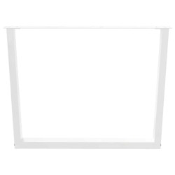 Pieds de table à manger en forme de V, 2 pièces, blanc, 100 x (72-73,3) cm, acier 568372568372