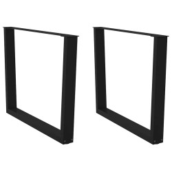 Pieds de table à manger en forme de V, 2 pièces, noir, 100 x (72-73,3) cm, acier 568373568373