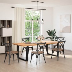 Pieds de table à manger en forme de V, 2 pièces, noir, 100 x (72-73,3) cm, acier 568373568373