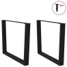 Pieds de table à manger en forme de V, 2 pièces, noir, 100 x (72-73,3) cm, acier 568373568373