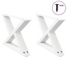 Pieds de table basse 2 pièces Blanc 50 x (30-31,3) cm Acier 568374568374