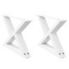 Pieds de table basse 2 pièces Blanc 50 x (30-31,3) cm Acier 568374568374