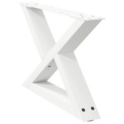 Pieds de table basse 2 pièces Blanc 50 x (30-31,3) cm Acier 568374568374