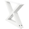 Pieds de table basse 2 pièces Blanc 50 x (30-31,3) cm Acier 568374568374