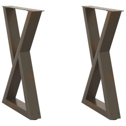 Pieds de table à manger 2 pièces Acier naturel 60 x (72-73,3) cm Acier 568375568375