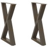 Pieds de table à manger 2 pièces Acier naturel 60 x (72-73,3) cm Acier 568375568375