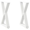 Pieds de table à manger 2 pièces Blanc 60 x (72-73,3) cm Acier 568376568376