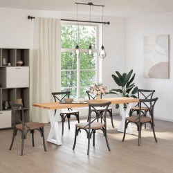 Pieds de table à manger 2 pièces Blanc 60 x (72-73,3) cm Acier 568376568376