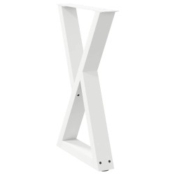 Pieds de table à manger 2 pièces Blanc 60 x (72-73,3) cm Acier 568376568376