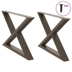 Pieds de table basse 2 pièces Acier naturel 70 x (42-43,3) cm Acier 568377568377