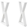Pieds de table à manger 2 pièces Blanc 50 x (72-73,3) cm Acier 568379568379