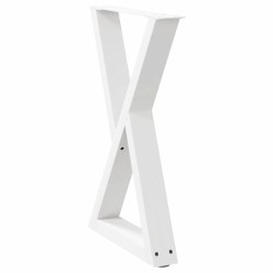 Pieds de table à manger 2 pièces Blanc 50 x (72-73,3) cm Acier 568379568379