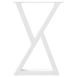 Pieds de table à manger 2 pièces Blanc 50 x (72-73,3) cm Acier 568379568379