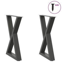 Pieds de table à manger 2 pièces Anthracite 50 x (72-73,3) cm Acier 568380568380