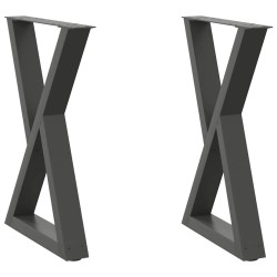Pieds de table à manger 2 pièces Anthracite 50 x (72-73,3) cm Acier 568380568380