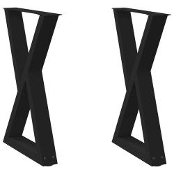 Pieds de table à manger 2 pièces Noir 60 x (72-73,3) cm Acier 568382568382