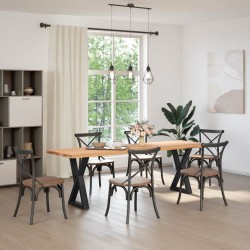 Pieds de table à manger 2 pièces Noir 60 x (72-73,3) cm Acier 568382568382