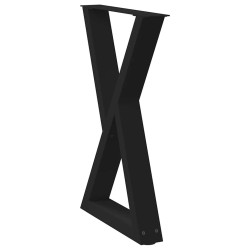 Pieds de table à manger 2 pièces Noir 60 x (72-73,3) cm Acier 568382568382