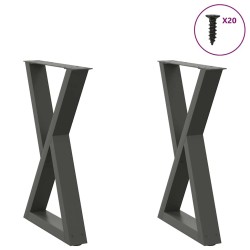 Pieds de table à manger 2 pièces Anthracite 60 x (72-73,3) cm Acier 568383568383