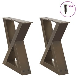 Pieds de table basse 2 pièces Acier naturel 40 x (30-31,3) cm Acier 568385568385