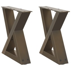 Pieds de table basse 2 pièces Acier naturel 40 x (30-31,3) cm Acier 568385568385