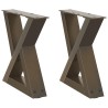 Pieds de table basse 2 pièces Acier naturel 40 x (30-31,3) cm Acier 568385568385