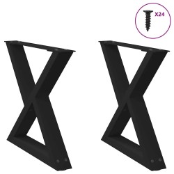 Pieds de table basse 2 pièces Noir 50 x (42-43,3) cm Acier 568386568386