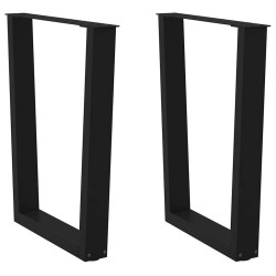 Pieds de table à manger en forme de V, 2 pièces, noir, 70 x (72-73,3) cm, acier 568387568387