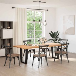 Pieds de table à manger en forme de V, 2 pièces, noir, 70 x (72-73,3) cm, acier 568387568387